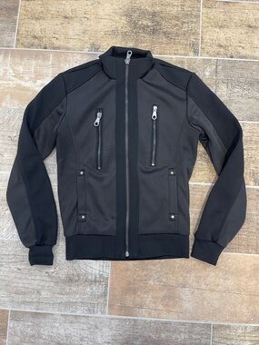 Zara Collection Black Full Zip Sweatshirt Jacket Mens Small S Zipper Pockets